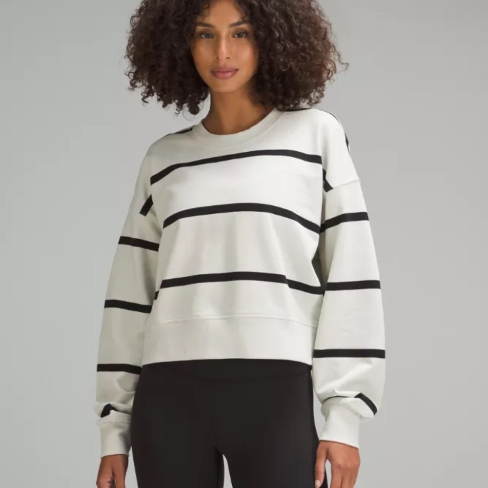 lululemon athletica Black and White Striped Sweatshirt